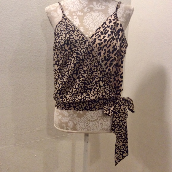 Honey Punch Beige  Leopard Print With Diamonds Size M - Picture 8 of 9